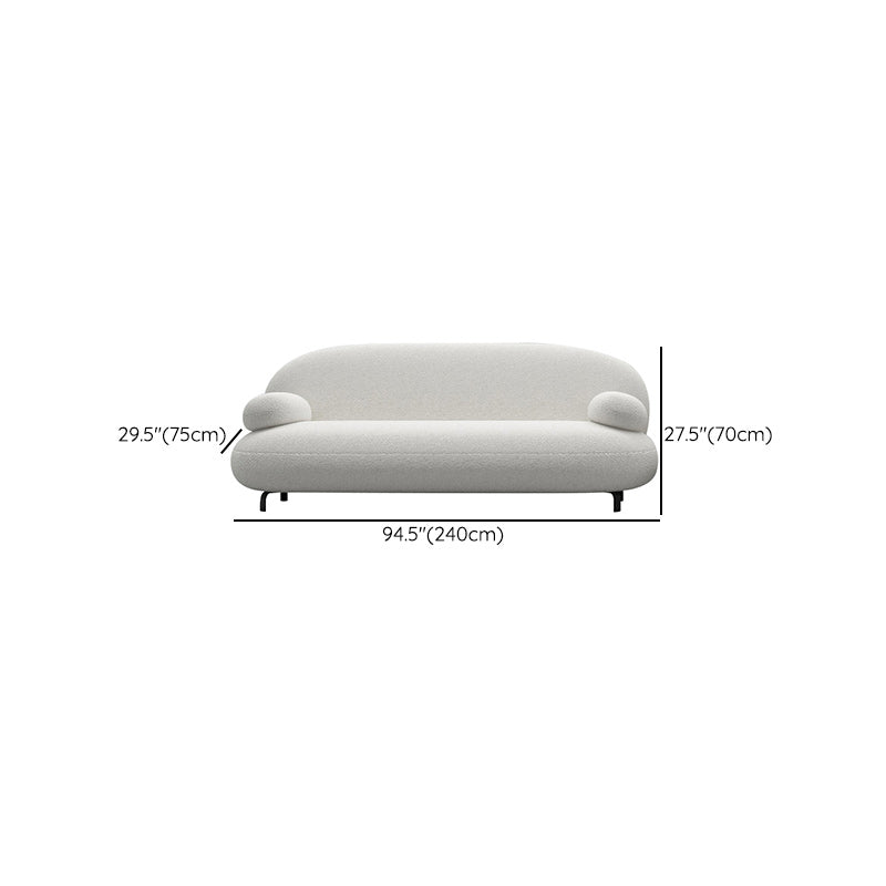Moderne 27,55 "H weiße Wolle Kissen Top Arm Sofa für Wohnzimmer