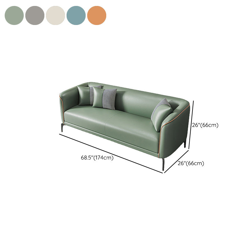 Contemporary Tuxedo Arm Sofa with Tight Back and 2 Pillows for Apartment