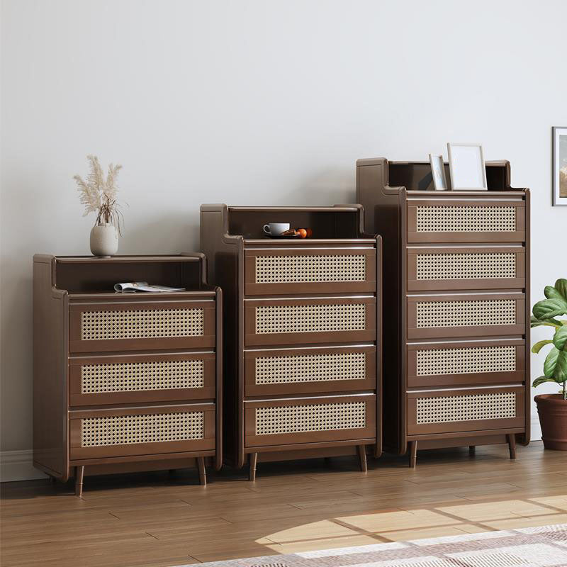 25.6" W Rattan Accent Chest in Rubberwood with Storage Drawers Clearhalo 'Cabinets & Chests' 'cabinets_chests' 'furn' 'furn_cabinets_chests' 'Furniture' 'Living Room Furniture' 6253937