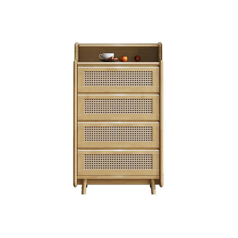 25.6" W Rattan Accent Chest in Rubberwood with Storage Drawers Natural 4 Clearhalo 'Cabinets & Chests' 'cabinets_chests' 'furn' 'furn_cabinets_chests' 'Furniture' 'Living Room Furniture' 6253938