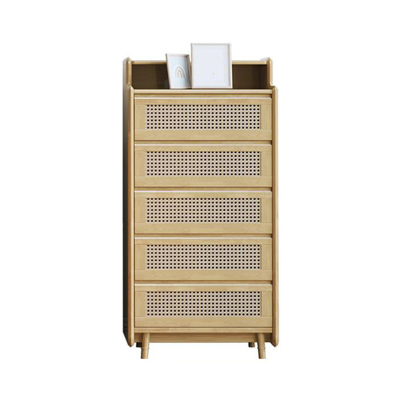 25.6" W Rattan Accent Chest in Rubberwood with Storage Drawers Natural 5 Clearhalo 'Cabinets & Chests' 'cabinets_chests' 'furn' 'furn_cabinets_chests' 'Furniture' 'Living Room Furniture' 6253939