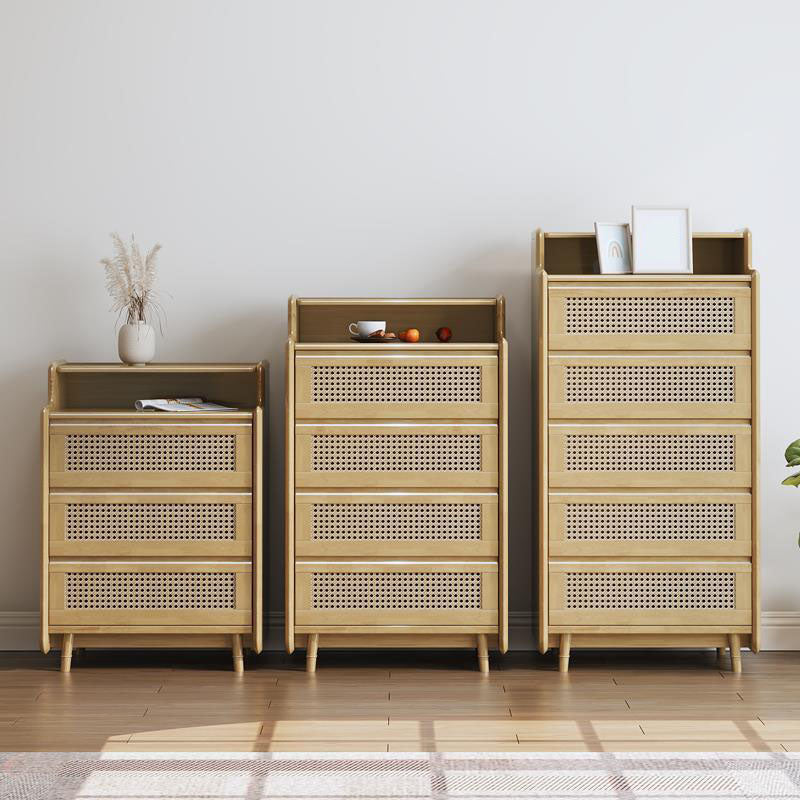 25.6" W Rattan Accent Chest in Rubberwood with Storage Drawers Clearhalo 'Cabinets & Chests' 'cabinets_chests' 'furn' 'furn_cabinets_chests' 'Furniture' 'Living Room Furniture' 6253942