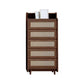 25.6" W Rattan Accent Chest in Rubberwood with Storage Drawers Walnut 5 Clearhalo 'Cabinets & Chests' 'cabinets_chests' 'furn' 'furn_cabinets_chests' 'Furniture' 'Living Room Furniture' 6253946