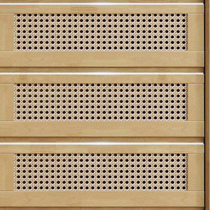 25.6" W Rattan Accent Chest in Rubberwood with Storage Drawers Clearhalo 'Cabinets & Chests' 'cabinets_chests' 'furn' 'furn_cabinets_chests' 'Furniture' 'Living Room Furniture' 6253949