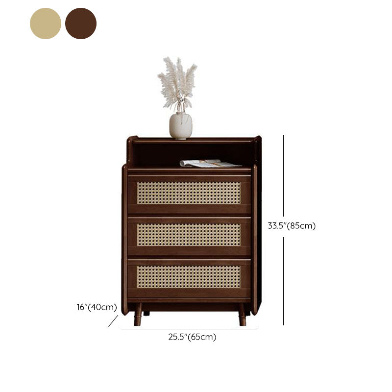 25.6" W Rattan Accent Chest in Rubberwood with Storage Drawers Clearhalo 'Cabinets & Chests' 'cabinets_chests' 'furn' 'furn_cabinets_chests' 'Furniture' 'Living Room Furniture' 6253951