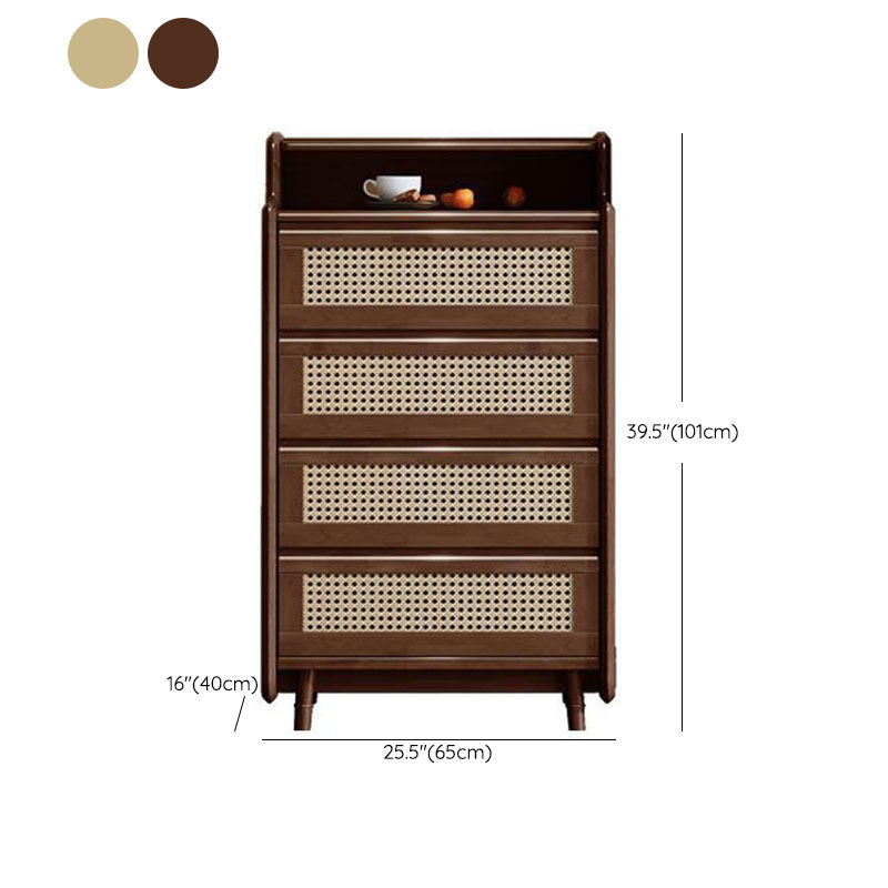 25.6" W Rattan Accent Chest in Rubberwood with Storage Drawers Clearhalo 'Cabinets & Chests' 'cabinets_chests' 'furn' 'furn_cabinets_chests' 'Furniture' 'Living Room Furniture' 6253952