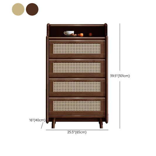 25.6" W Rattan Accent Chest in Rubberwood with Storage Drawers Clearhalo 'Cabinets & Chests' 'cabinets_chests' 'furn' 'furn_cabinets_chests' 'Furniture' 'Living Room Furniture' 6253952