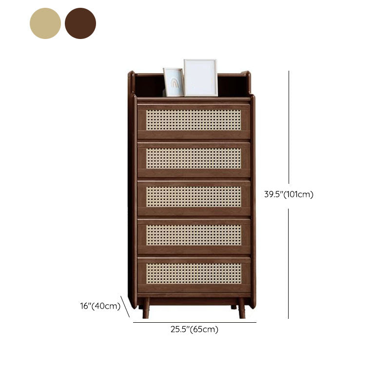 25.6" W Rattan Accent Chest in Rubberwood with Storage Drawers Clearhalo 'Cabinets & Chests' 'cabinets_chests' 'furn' 'furn_cabinets_chests' 'Furniture' 'Living Room Furniture' 6253953