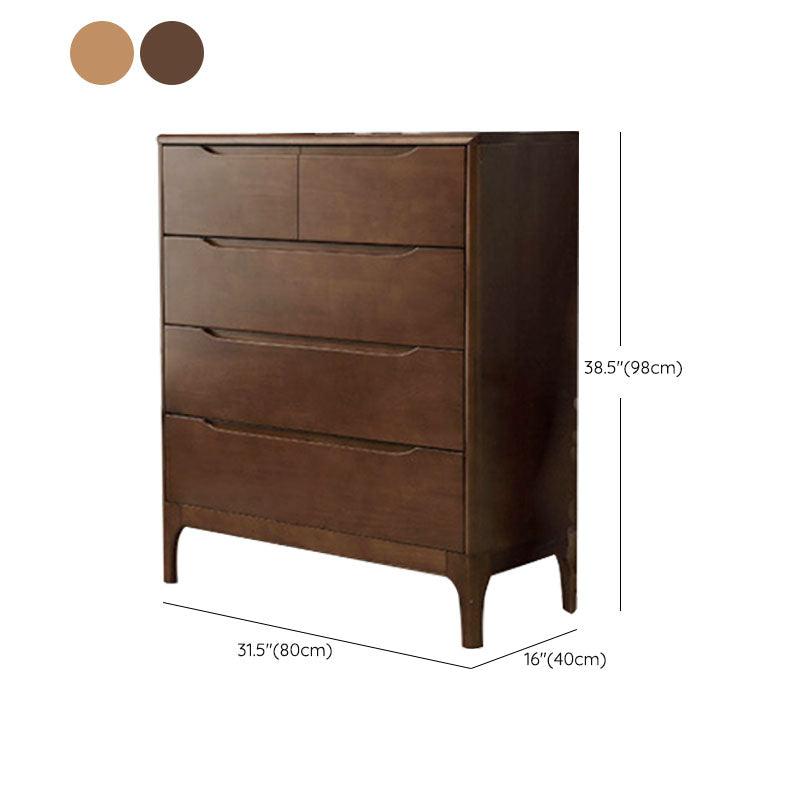 15.7" D Mid-Century Modern Chest Drawers Included Accent Chest in Oak