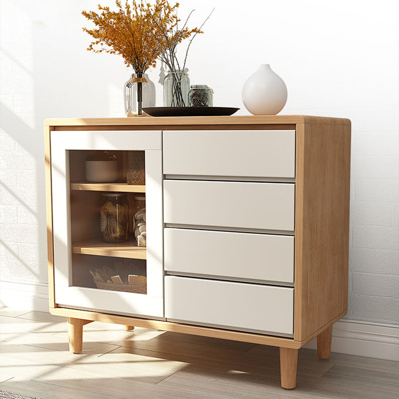 Cabinet en bois de 31,5 "de haut du milieu du siècle moderne 1 - armoire de porte avec 4 tiroirs