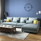 Blue Fabric Sectional with Pillows Modern Style L-shape Sectional Clearhalo 'furn' 'furn_sectionals' 'Furniture' 'Living Room Furniture' 'Sectionals' 6254014