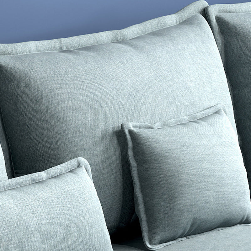 Blue Fabric Sectional with Pillows Modern Style L-shape Sectional Clearhalo 'furn' 'furn_sectionals' 'Furniture' 'Living Room Furniture' 'Sectionals' 6254020