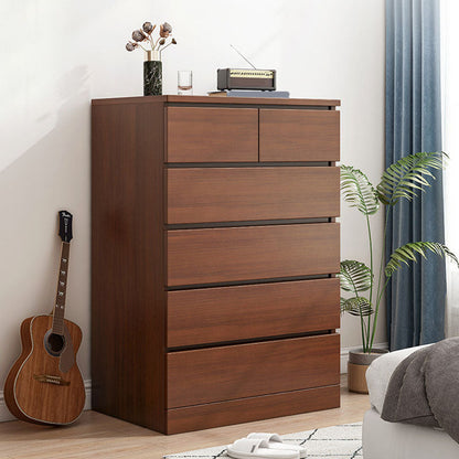 Coffre d'accentuation en bois contemporain de 42,9 pouces de haut avec 6 tiroirs