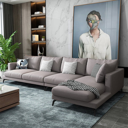 Tessuto moderno divano e chaise del braccio quadrato a forma L moderna con cuscini