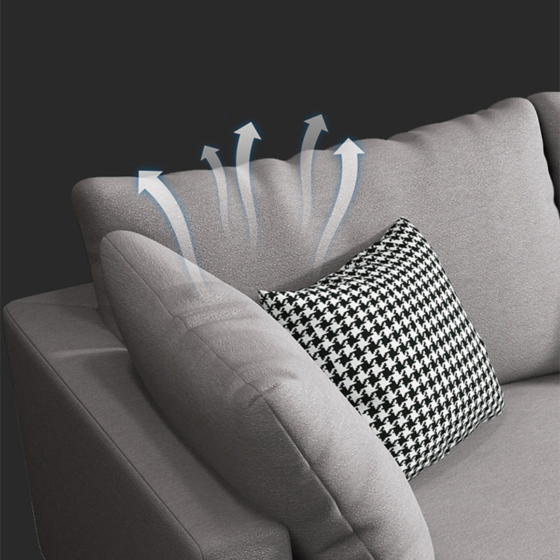 Tessuto moderno divano e chaise del braccio quadrato a forma L moderna con cuscini