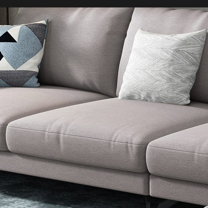 Tessuto moderno divano e chaise del braccio quadrato a forma L moderna con cuscini