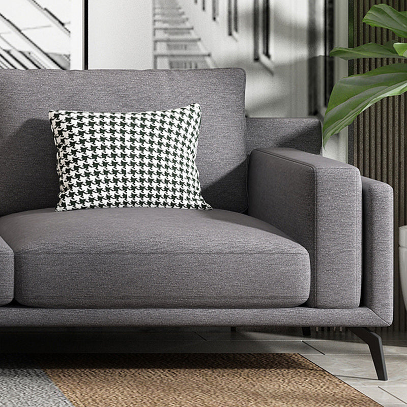 Moderne kussenrugstof sectionele L-vorm vierkante arm sectioneel