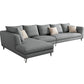 Gray 5-seat Square Arm Sectional Contemporary Fabric Slipcovered Sectional Clearhalo 'furn' 'furn_sectionals' 'Furniture' 'Living Room Furniture' 'Sectionals' 6254091