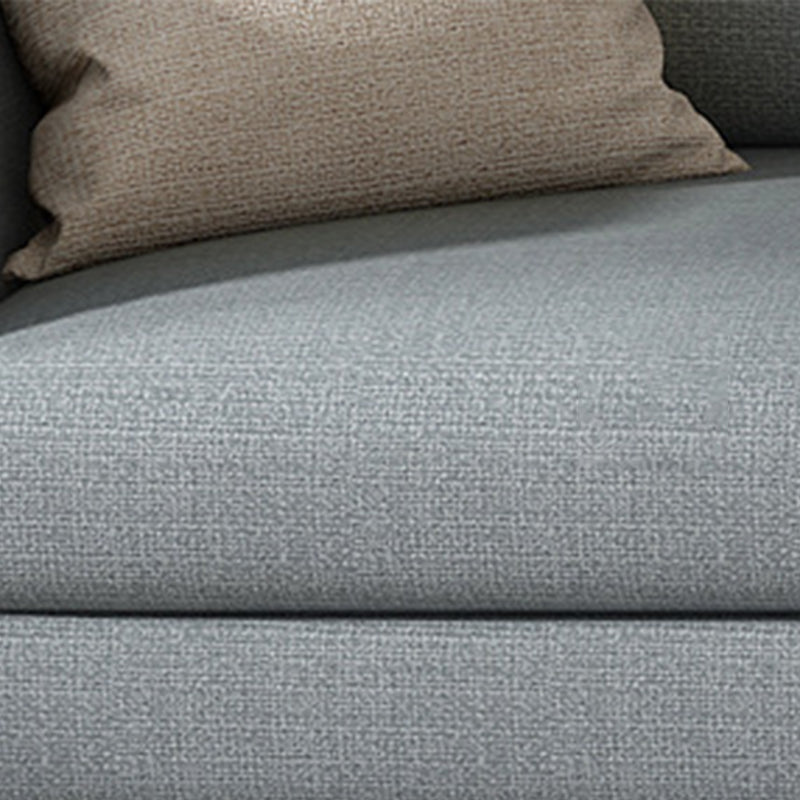 Gray 5-seat Square Arm Sectional Contemporary Fabric Slipcovered Sectional Clearhalo 'furn' 'furn_sectionals' 'Furniture' 'Living Room Furniture' 'Sectionals' 6254092
