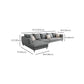 Gray 5-seat Square Arm Sectional Contemporary Fabric Slipcovered Sectional Clearhalo 'furn' 'furn_sectionals' 'Furniture' 'Living Room Furniture' 'Sectionals' 6254095