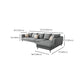 Gray 5-seat Square Arm Sectional Contemporary Fabric Slipcovered Sectional Clearhalo 'furn' 'furn_sectionals' 'Furniture' 'Living Room Furniture' 'Sectionals' 6254096