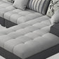 Slipcovered Square Arm Sectional Modern Fabric 4-seater Sectional Clearhalo 'furn' 'furn_sectionals' 'Furniture' 'Living Room Furniture' 'Sectionals' 6254104