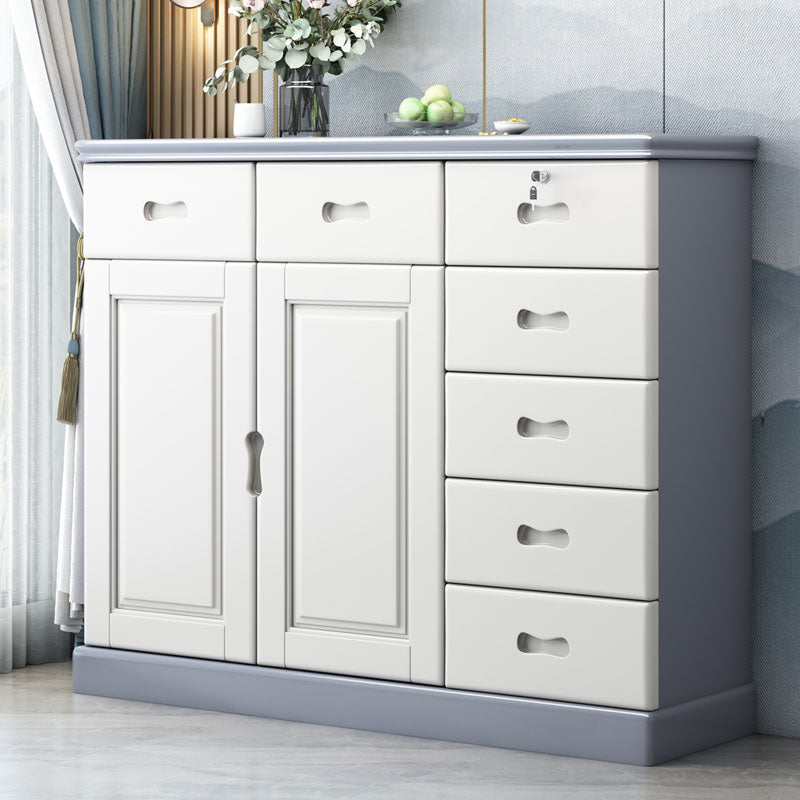 Solid Wood 1/2 - Door Accent Cabinet Mid Century 15.7" D Storage Cabinet with Drawers Clearhalo 'Cabinets & Chests' 'cabinets_chests' 'furn' 'furn_cabinets_chests' 'Furniture' 'Living Room Furniture' 6254157