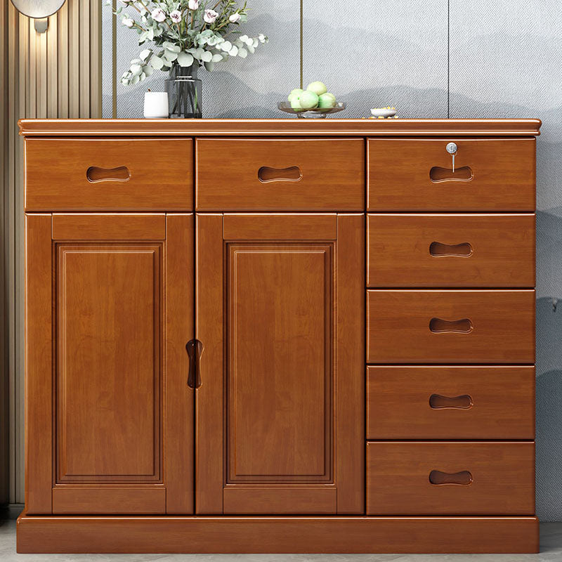 Solid Wood 1/2 - Door Accent Cabinet Mid Century 15.7" D Storage Cabinet with Drawers Clearhalo 'Cabinets & Chests' 'cabinets_chests' 'furn' 'furn_cabinets_chests' 'Furniture' 'Living Room Furniture' 6254177