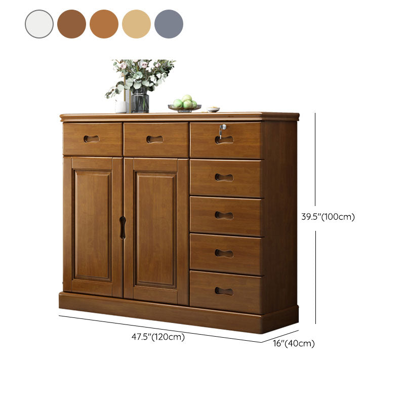 Solid Wood 1/2 - Door Accent Cabinet Mid Century 15.7" D Storage Cabinet with Drawers Clearhalo 'Cabinets & Chests' 'cabinets_chests' 'furn' 'furn_cabinets_chests' 'Furniture' 'Living Room Furniture' 6254181