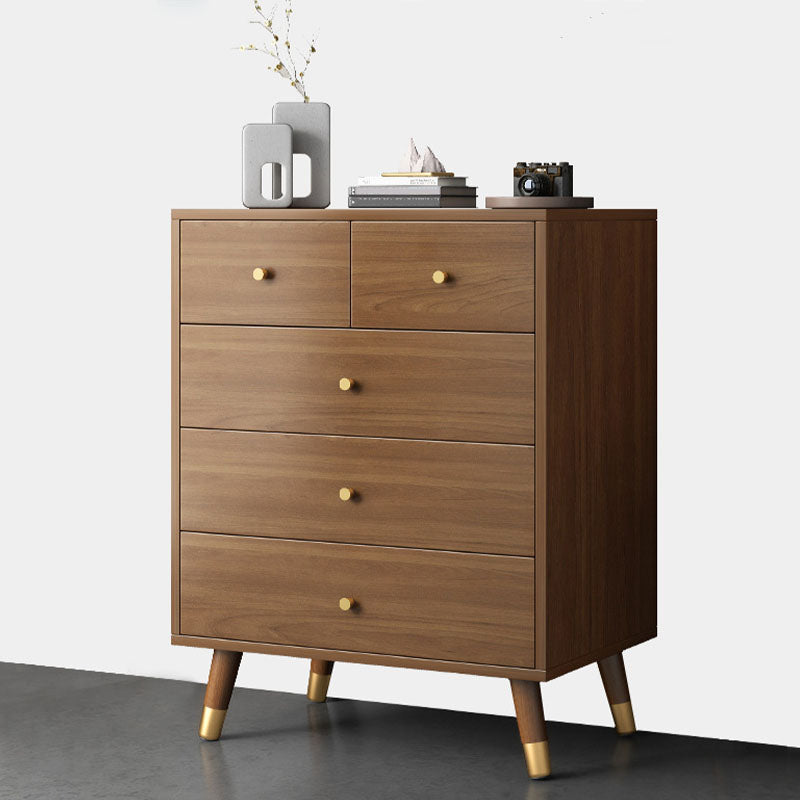 Mid Century Modern Brown Cabinet 23.6" Wide 3/4 - Tier Storage Chest Clearhalo 'Cabinets & Chests' 'cabinets_chests' 'furn' 'furn_cabinets_chests' 'Furniture' 'Living Room Furniture' 6254185