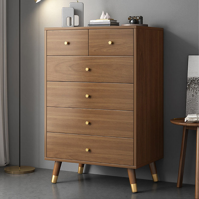 Mid Century Modern Brown Cabinet 23.6" Wide 3/4 - Tier Storage Chest Clearhalo 'Cabinets & Chests' 'cabinets_chests' 'furn' 'furn_cabinets_chests' 'Furniture' 'Living Room Furniture' 6254187