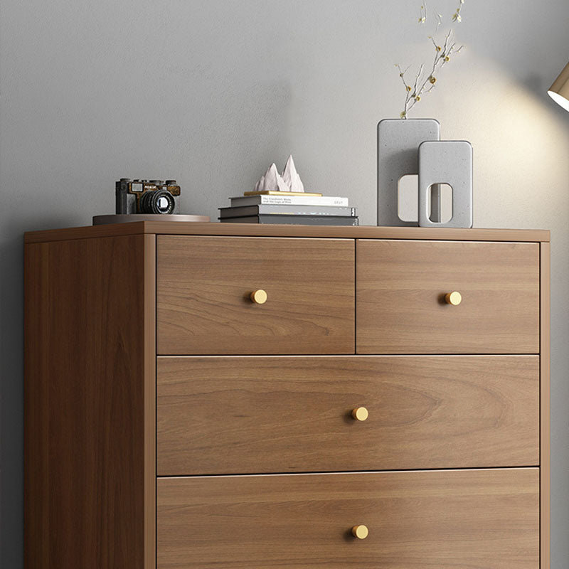 Mid Century Modern Brown Cabinet 23.6" Wide 3/4 - Tier Storage Chest Clearhalo 'Cabinets & Chests' 'cabinets_chests' 'furn' 'furn_cabinets_chests' 'Furniture' 'Living Room Furniture' 6254191