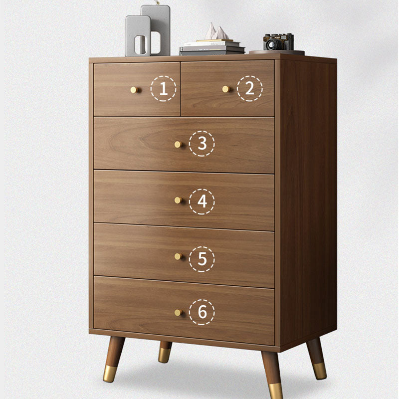 Mid Century Modern Brown Cabinet 23.6" Wide 3/4 - Tier Storage Chest Clearhalo 'Cabinets & Chests' 'cabinets_chests' 'furn' 'furn_cabinets_chests' 'Furniture' 'Living Room Furniture' 6254193