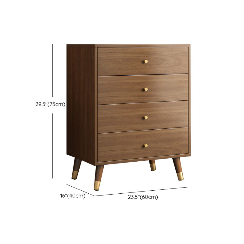 Mid Century Modern Brown Cabinet 23.6" Wide 3/4 - Tier Storage Chest Clearhalo 'Cabinets & Chests' 'cabinets_chests' 'furn' 'furn_cabinets_chests' 'Furniture' 'Living Room Furniture' 6254194