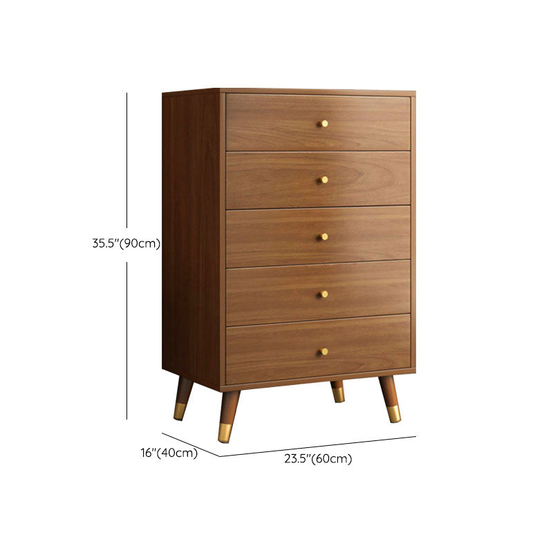 Mid Century Modern Brown Cabinet 23.6" Wide 3/4 - Tier Storage Chest Clearhalo 'Cabinets & Chests' 'cabinets_chests' 'furn' 'furn_cabinets_chests' 'Furniture' 'Living Room Furniture' 6254196