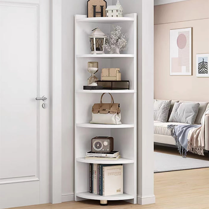 70.9" Tall Corner Triangle Cabinet Contemporary 6 - Shelf Simple Cabinet White Clearhalo 'Cabinets & Chests' 'cabinets_chests' 'furn' 'furn_cabinets_chests' 'Furniture' 'Living Room Furniture' 6254199