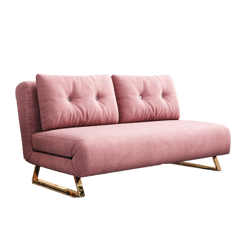 Sofá para dormir Glam Velvet 31.49 "Bed de sofá rosa ancha con almohada