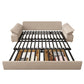 Sofá para dormir de cuero de color beige 32.28 "Cama de sofá ancho con colchón desmontable