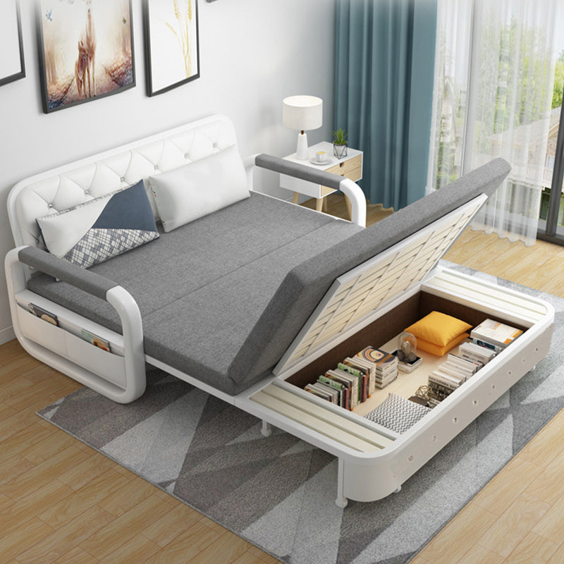 Linnen 32,28 "brede slaper bank grijze slaapbank met afneembare matras