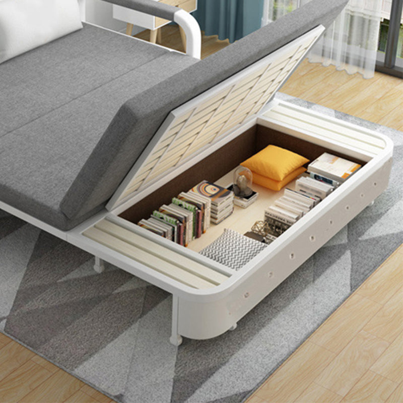 Linnen 32,28 "brede slaper bank grijze slaapbank met afneembare matras