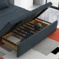 32.28" Wide Sleeper Sofa Gray Faux leather Sofa Bed with Detachable Mattress