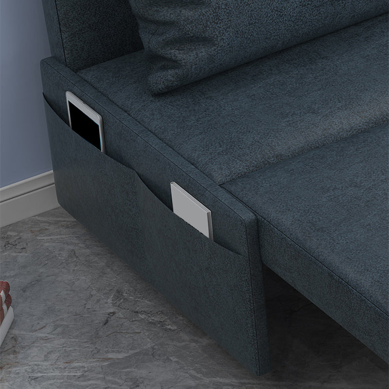 32.28" Wide Sleeper Sofa Gray Faux leather Sofa Bed with Detachable Mattress