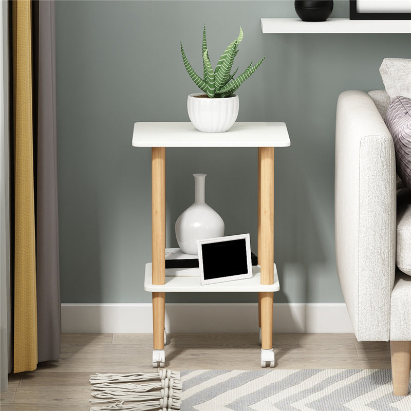 Mesa de esquina de 2 niveles moderna de madera