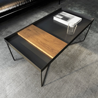 Mid-Century Modern Cocktail Table Cross Legs Metal Single Coffee Table