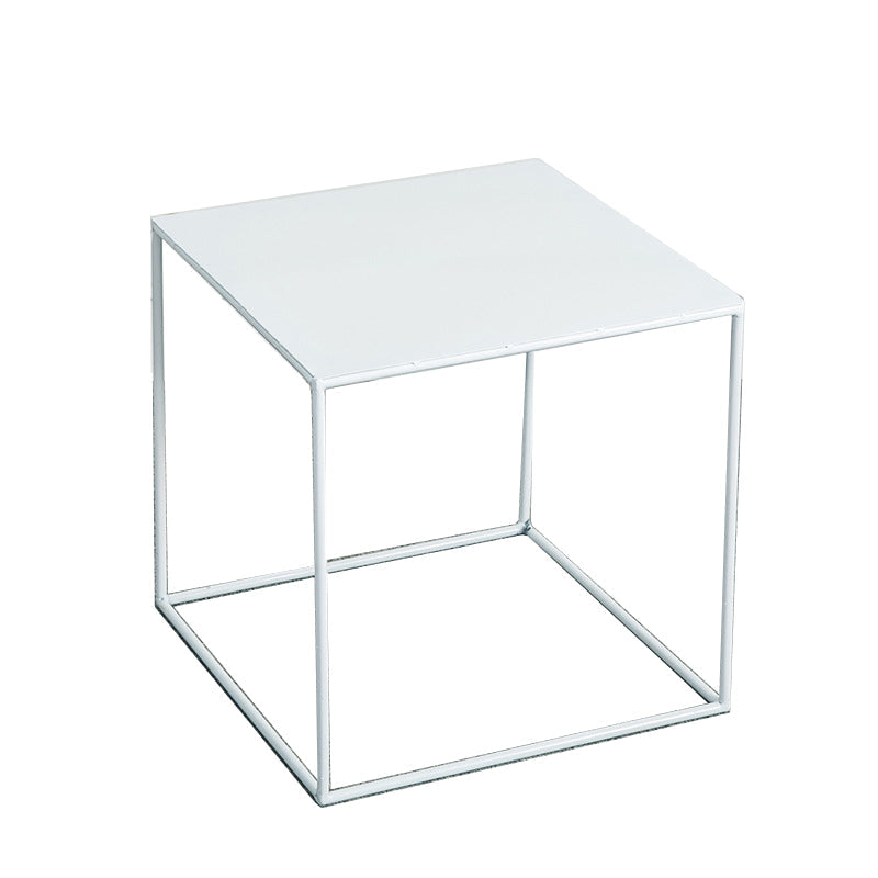 Mid-Century Modern Cocktail Table Metal Square Single Coffee Table