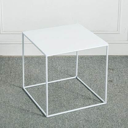 Mid-Century Modern Cocktail Table Metal Square Single Coffee Table
