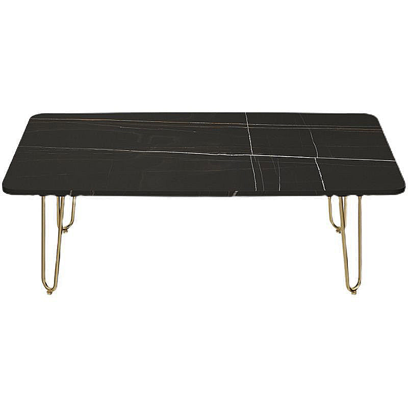 Glam Cocktail Table 4 Legs Slate Rectangular Single Coffee Table Clearhalo 'Coffee & Accent Tables' 'Coffee Tables' 'coffee_tables' 'furn' 'furn_coffee_tables' 'Furniture' 'Living Room Furniture' 6254378