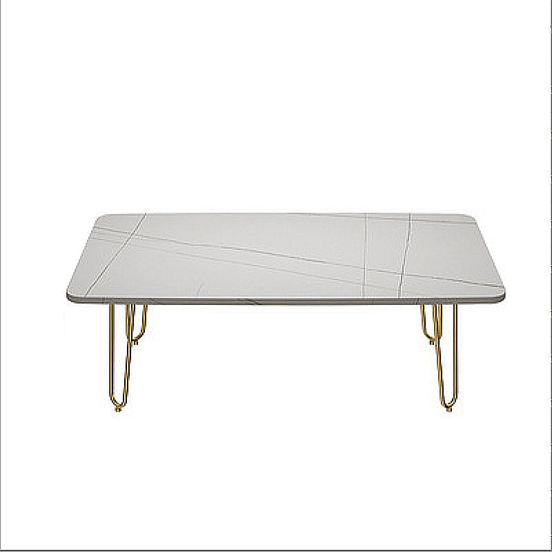 Glam Cocktail Table 4 Legs Slate Rectangular Single Coffee Table Clearhalo 'Coffee & Accent Tables' 'Coffee Tables' 'coffee_tables' 'furn' 'furn_coffee_tables' 'Furniture' 'Living Room Furniture' 6254379