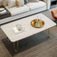 Glam Cocktail Table 4 Legs Slate Rectangular Single Coffee Table White Clearhalo 'Coffee & Accent Tables' 'Coffee Tables' 'coffee_tables' 'furn' 'furn_coffee_tables' 'Furniture' 'Living Room Furniture' 6254381