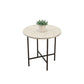 Glam Cocktail Table 4 Legs Slate Round/Oval Coffee Table Set 19.7"L x 19.7"W x 19.7"H White Clearhalo 'Coffee & Accent Tables' 'Coffee Tables' 'coffee_tables' 'furn' 'furn_coffee_tables' 'Furniture' 'Living Room Furniture' 6254392